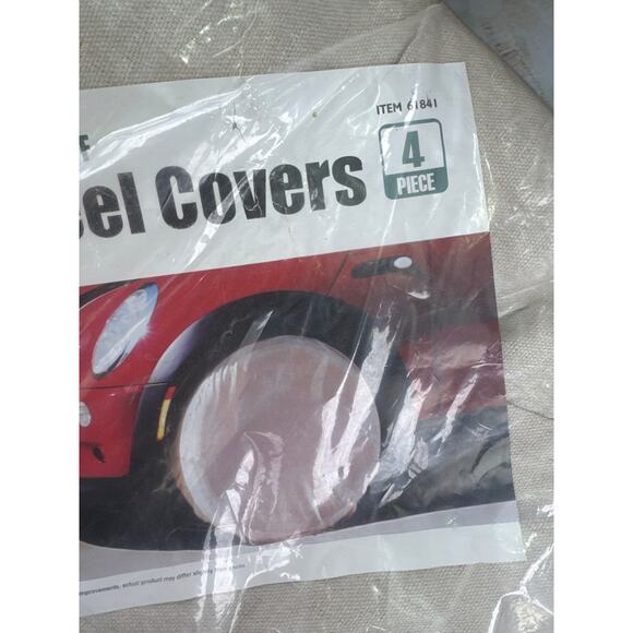 Heavy Canvas Tire Cover Wheel Masker 4 Pack Set Storage Auto Paint Masking - Picture 3 of 3